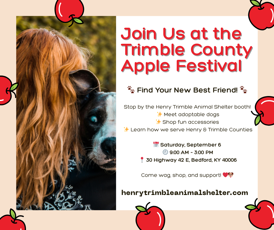 Ad for the Henry Trimble Animal Shelter booth at the Trimble County Apple Festival